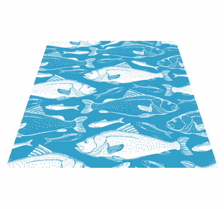 Aflombra vinílica animales patrón de peces acuáticos - TenVinilo