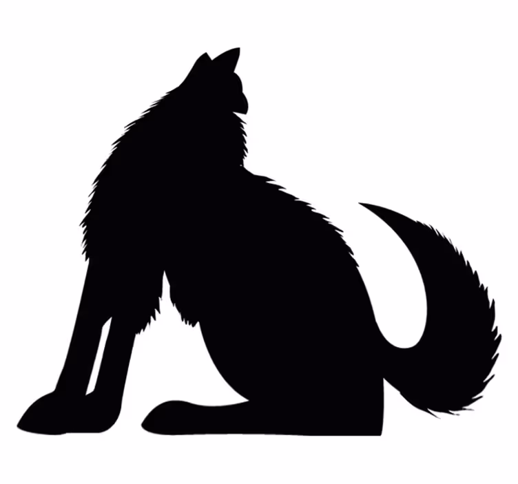 Aflombra vinílica animales silueta de perro sentado - TenVinilo