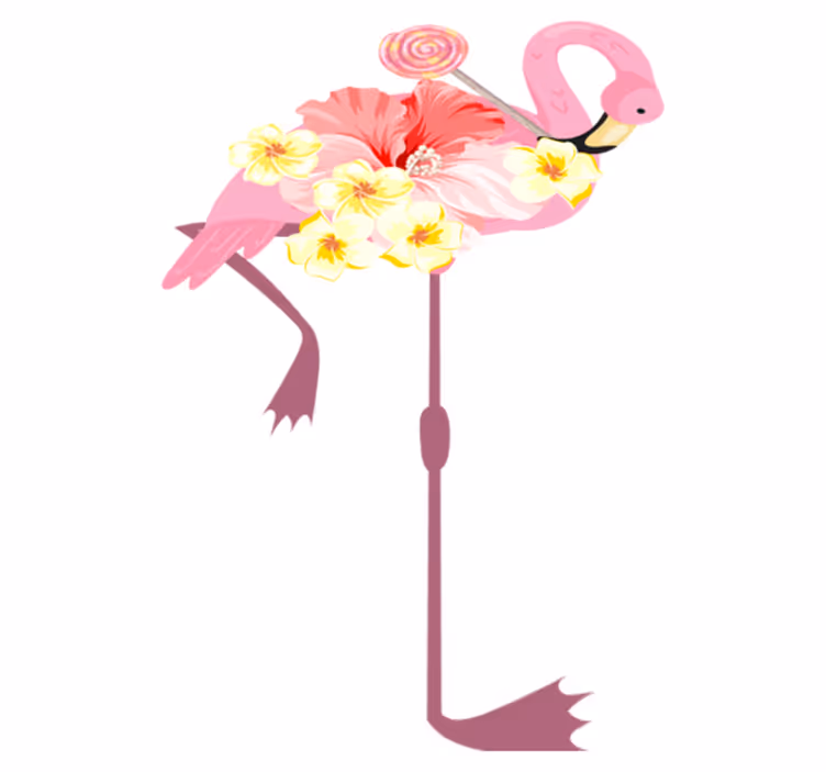 Aflombra vinílica animales diseño floral flamenco - TenVinilo