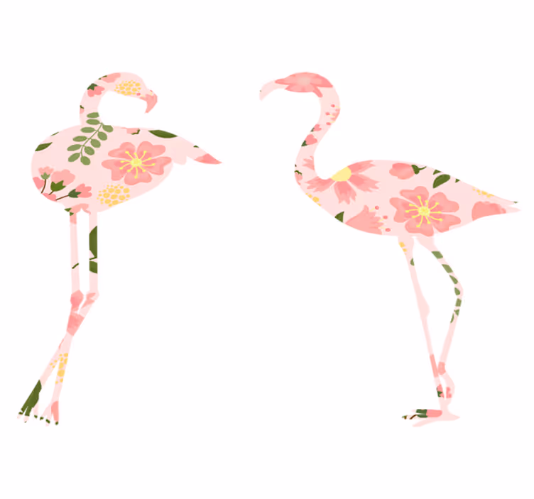 Aflombra vinílica animales patrón floral de flamenco - TenVinilo