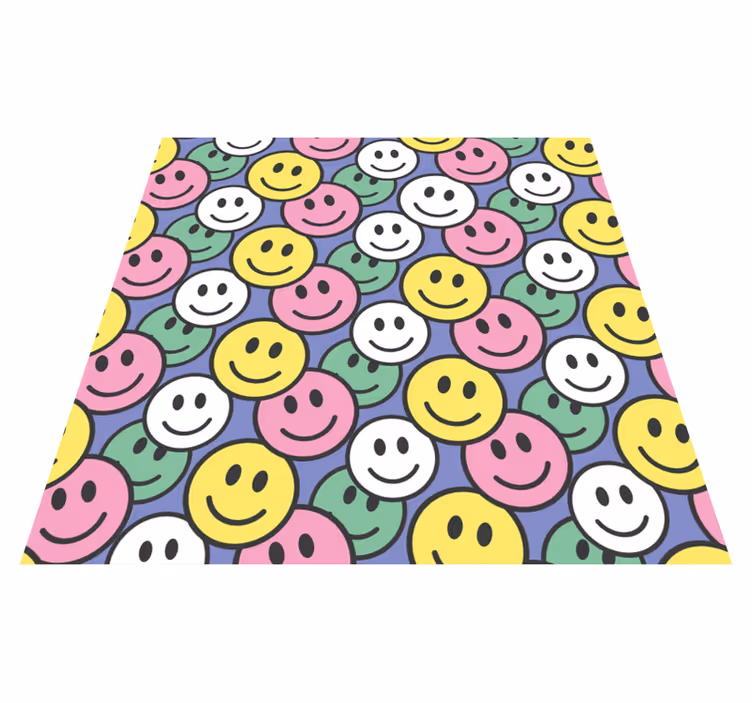 Aflombra vinílica animales patrones de sonrisas coloridas - TenVinilo