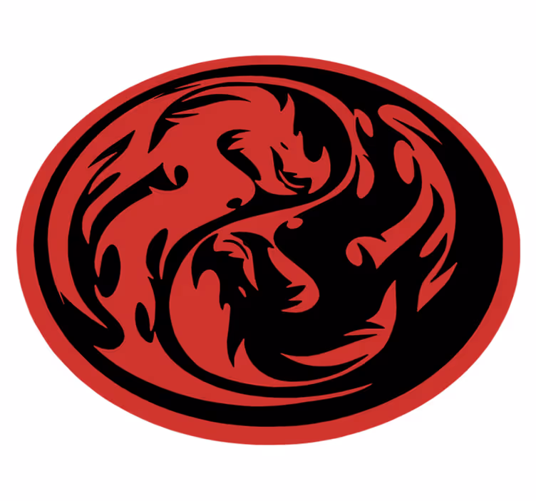 Aflombra vinílica animales dragones yin yang - TenVinilo