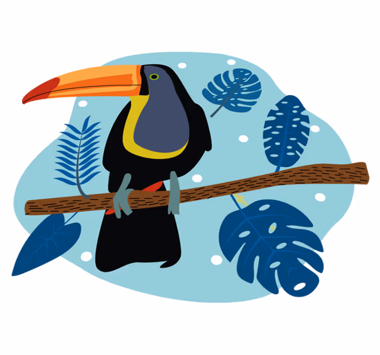 Aflombra vinílica animales tucán tropical posado - TenVinilo