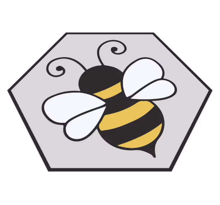 Aflombra vinílica animales diseño hexagonal de abeja - TenVinilo