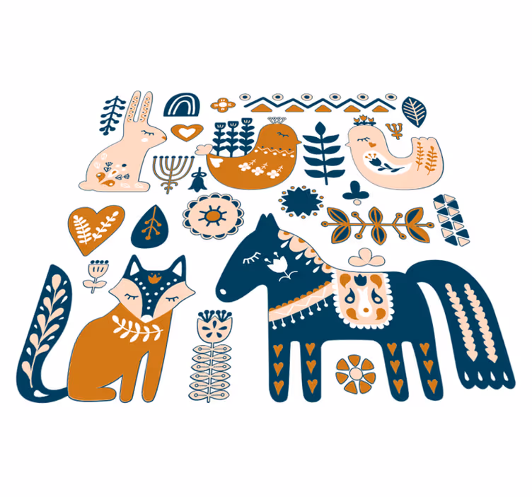 Aflombra vinílica animales ilustraciones coloridas - TenVinilo