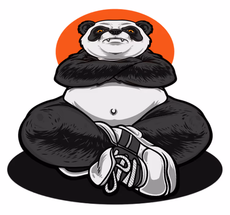 Aflombra vinílica animales panda abrazando la calma - TenVinilo