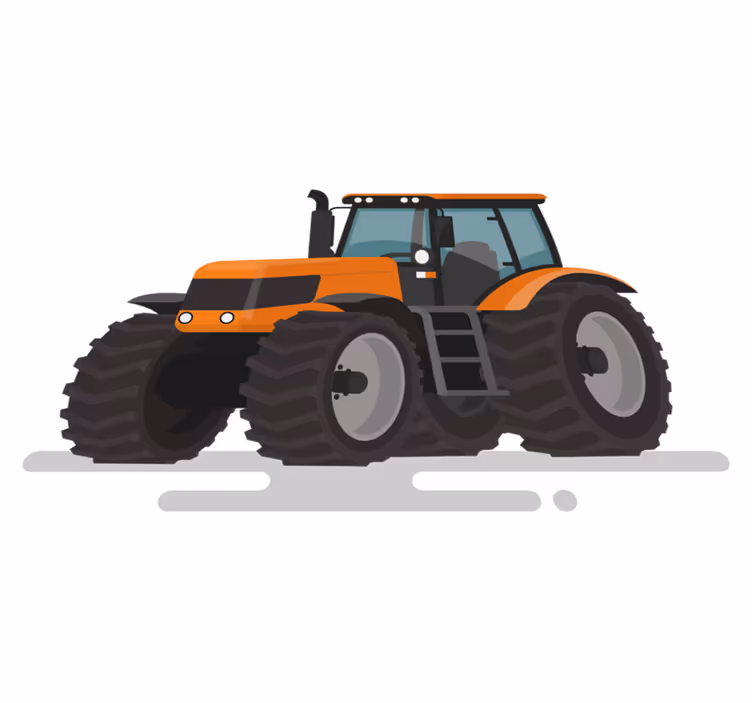 Aflombra vinílica animales tractor con grandes neumáticos - TenVinilo