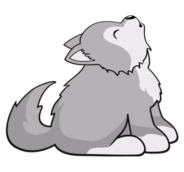 Aflombra vinílica animales ilustración de canino aullador - TenVinilo