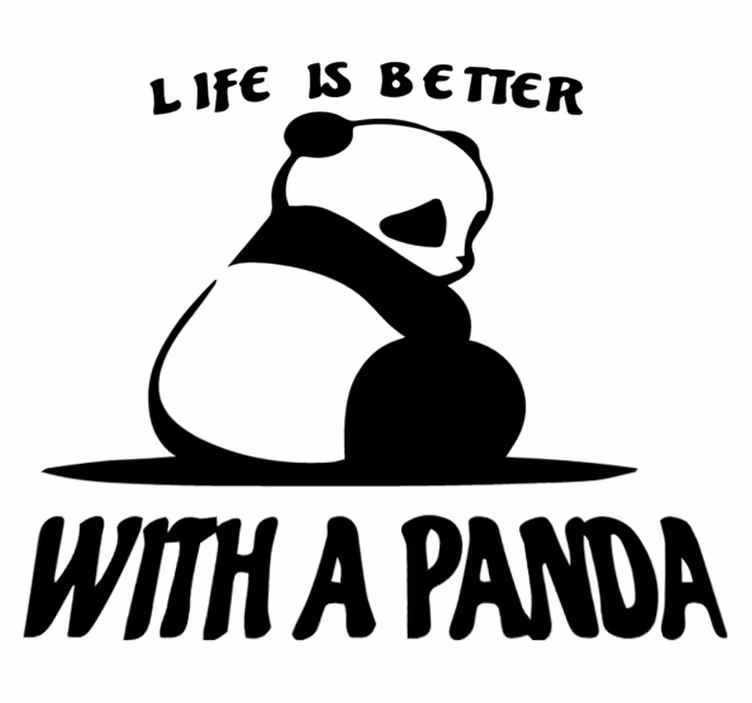 Aflombra vinílica animales cita de ilustración panda - TenVinilo