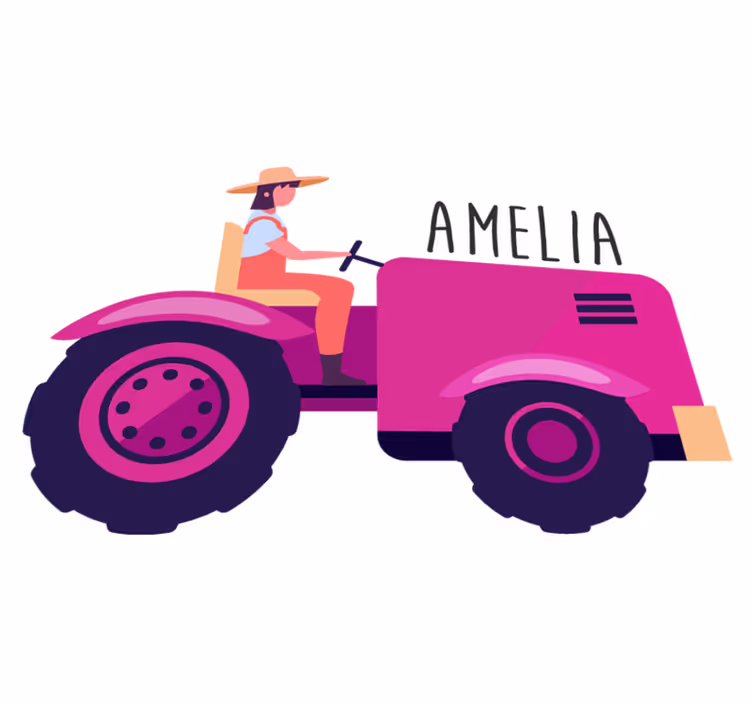 Aflombra vinílica animales aventura personalizada tractor - TenVinilo