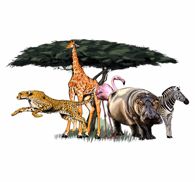 Aflombra vinílica animales safari familiar de jirafas - TenVinilo