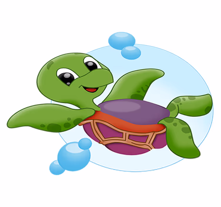 Aflombra vinílica animales tortuga bebé jugando - TenVinilo