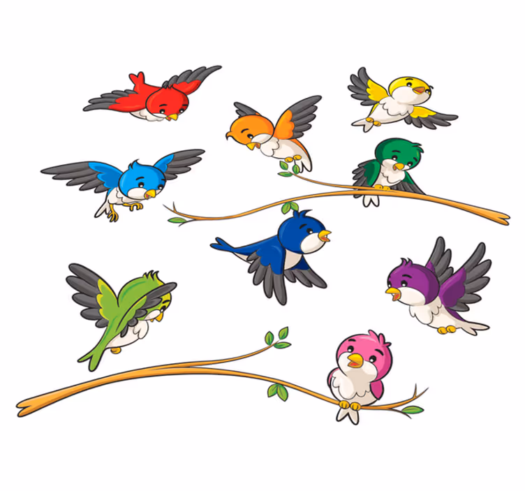 Aflombra vinílica animales pájaros coloridos - TenVinilo