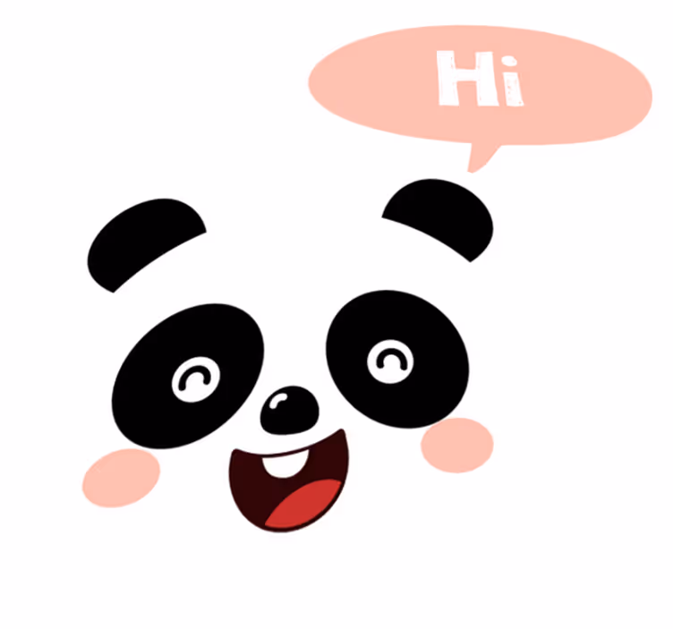 Aflombra vinílica animales panda de cartoon saludando - TenVinilo