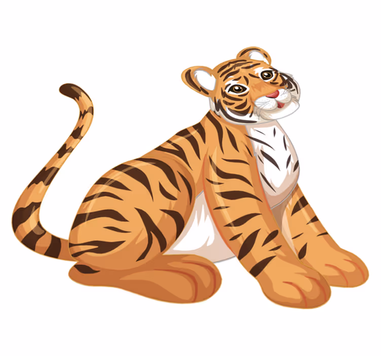 Aflombra vinílica animales cachorro tigre juguetón - TenVinilo