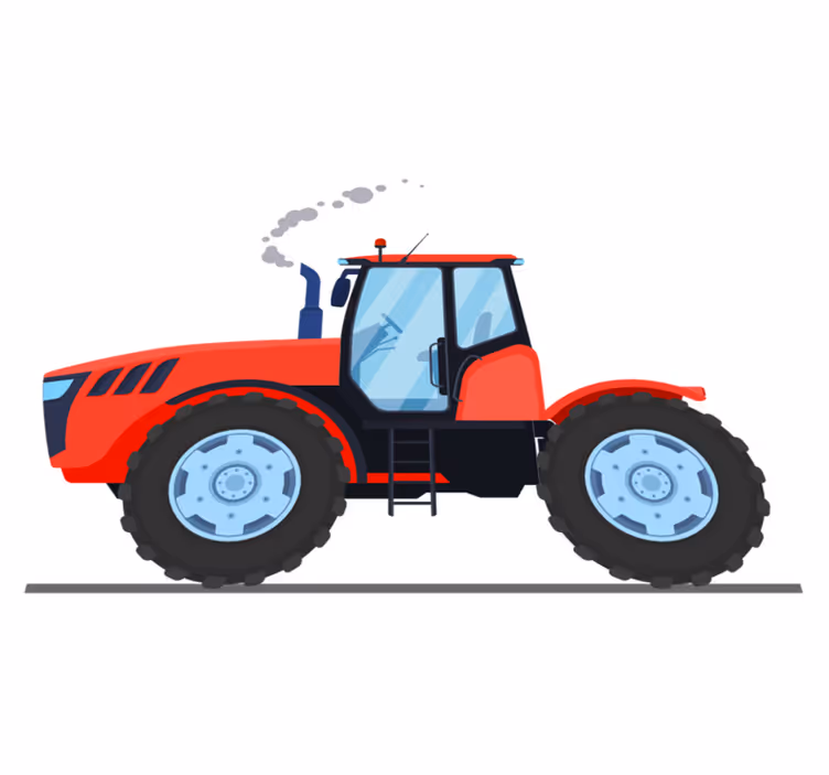 Aflombra vinílica animales tractor de granja rojo - TenVinilo