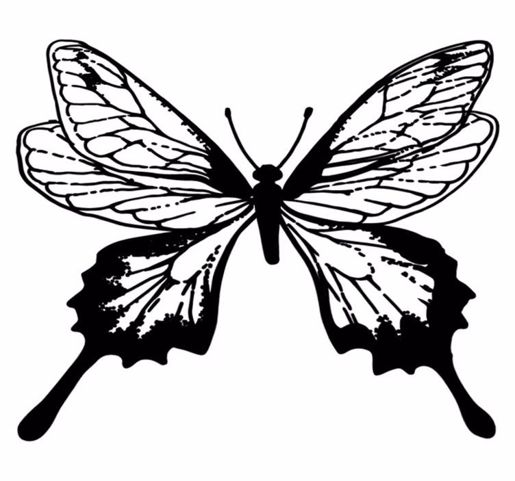 Aflombra vinílica animales contorno de mariposa elegante - TenVinilo
