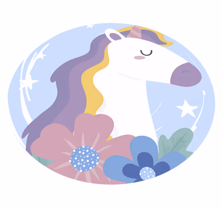 Aflombra vinílica animales unicornio de pelo brillante - TenVinilo