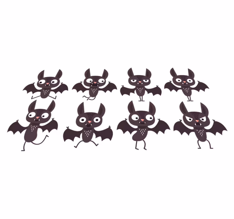 Alfombra vinílica halloween pack de murciélagos felices - TenVinilo