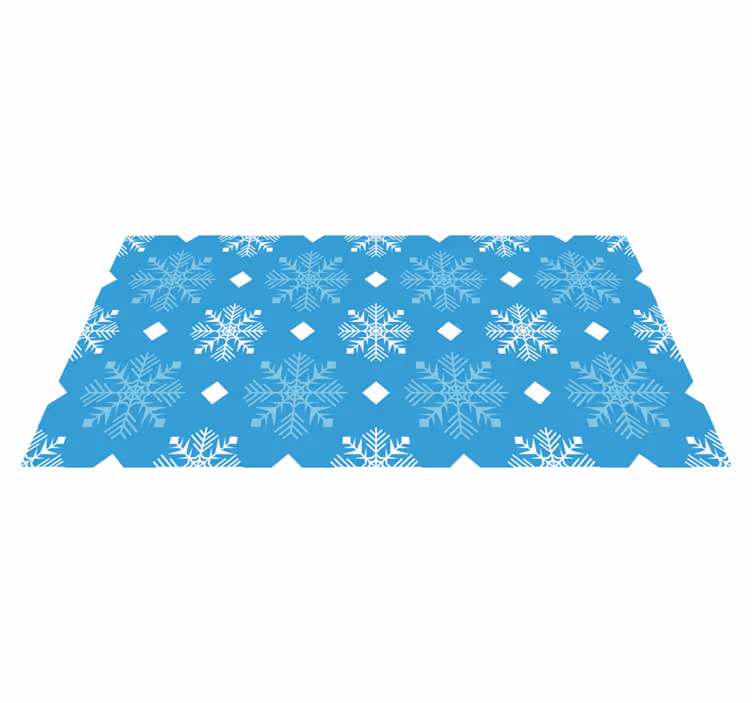Alfombra vinílica navidad copos de nieve azul - TenVinilo