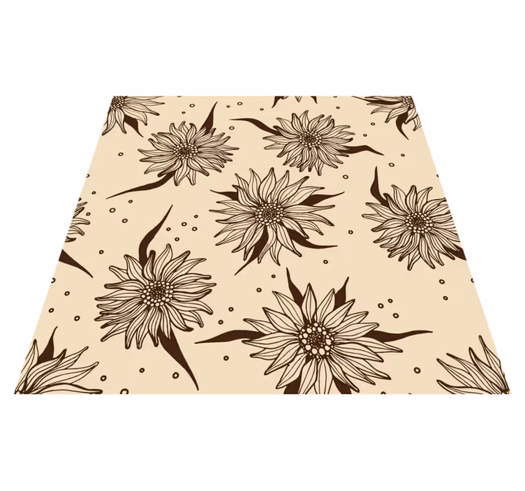 Alfombra vinílica flores girasoles antiguos - TenVinilo