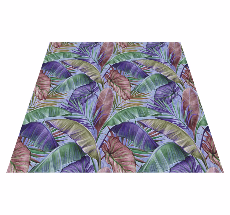 Alfombra vinílica flores idea de hoja tropical - TenVinilo