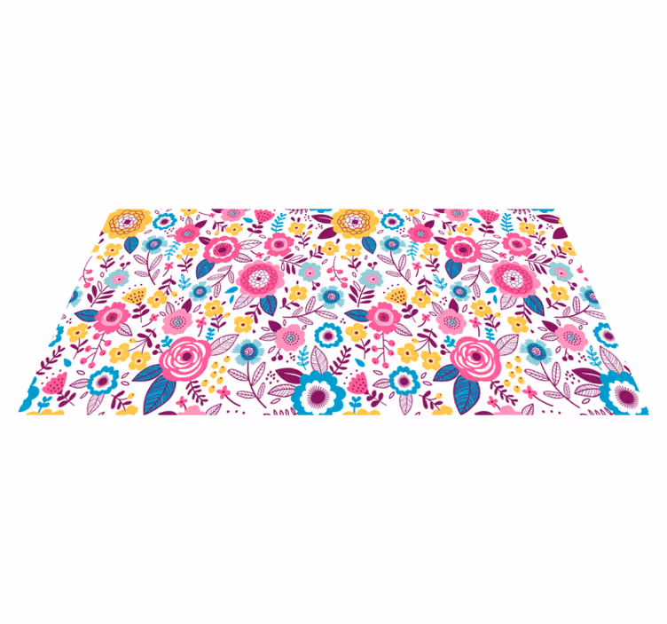 Alfombra vinílica flores kallax flores rosas - TenVinilo