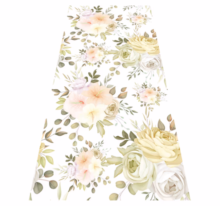 Alfombra vinílica flores patrón floral hermoso - TenVinilo
