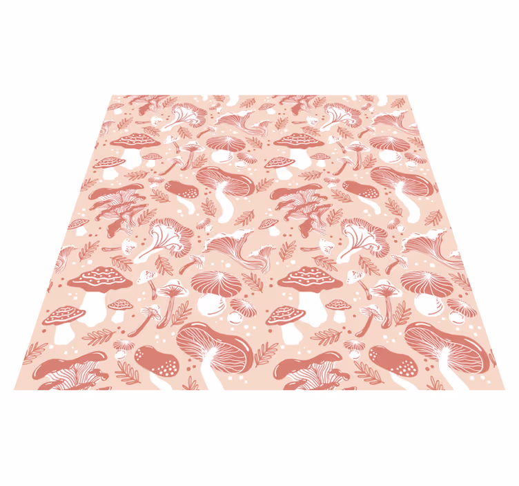 Alfombra vinílica flores setas del bosque - TenVinilo