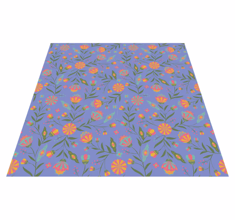 Alfombra vinílica flores diseño adorable para niños - TenVinilo