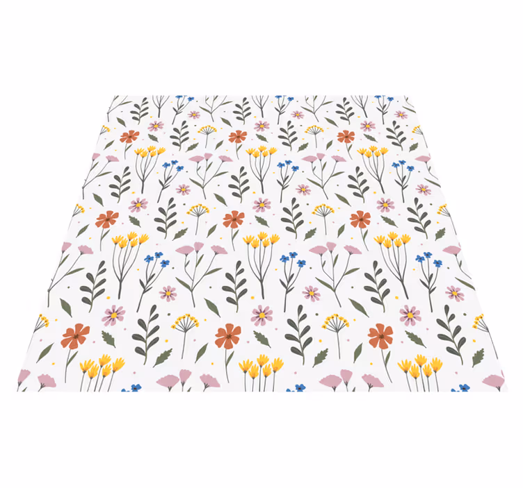 Alfombra vinílica flores patrón de flores multicolor - TenVinilo