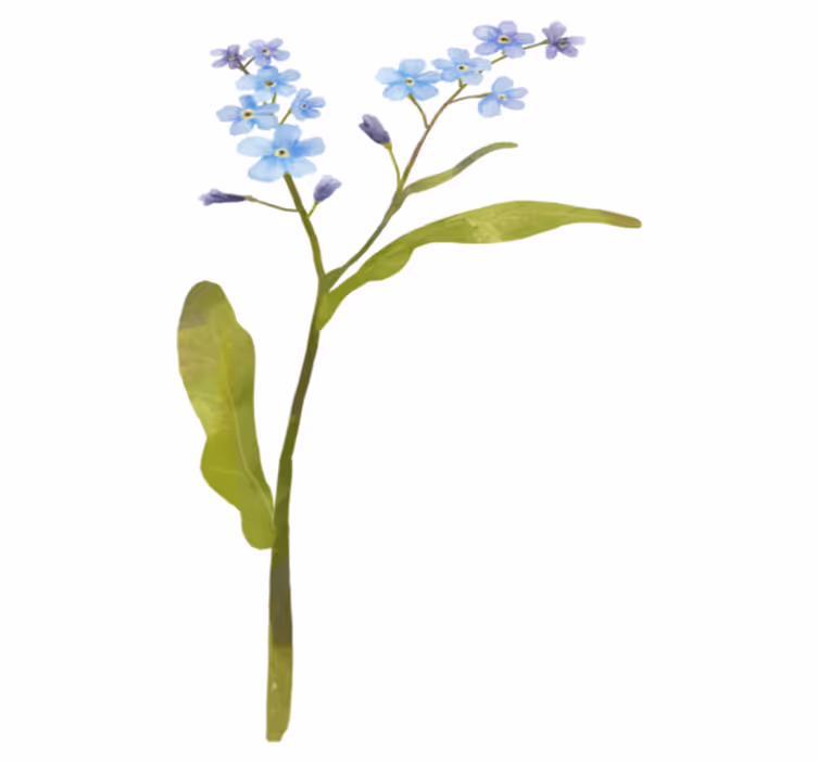 Alfombra vinílica flores planta azul elegante - TenVinilo