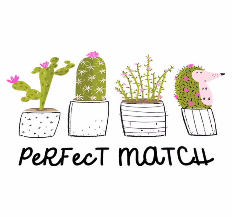 Alfombra vinílica flores combinación perfecta cactus - TenVinilo