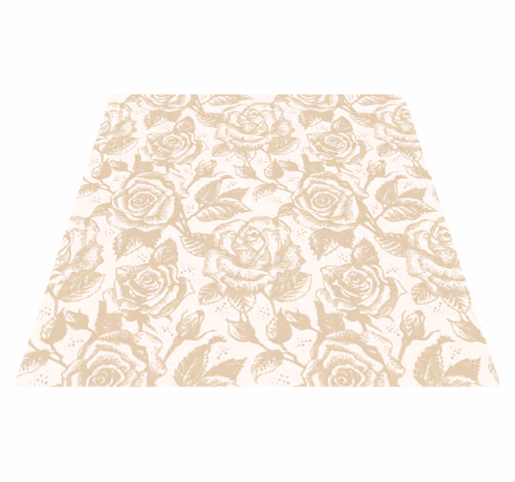 Alfombra vinílica comedor rosa vintage beige - TenVinilo