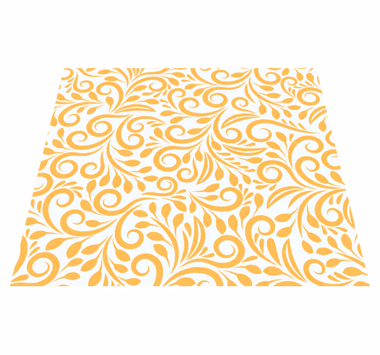 Alfombra vinílica cocina flores polacas en amarillo - TenVinilo