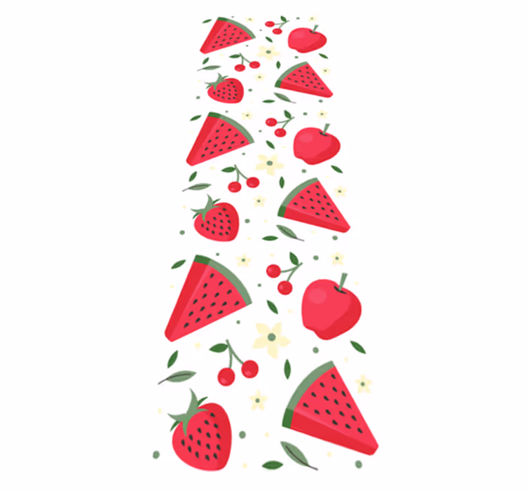 Alfombra vinílica cocina patrón de frutas variadas - TenVinilo