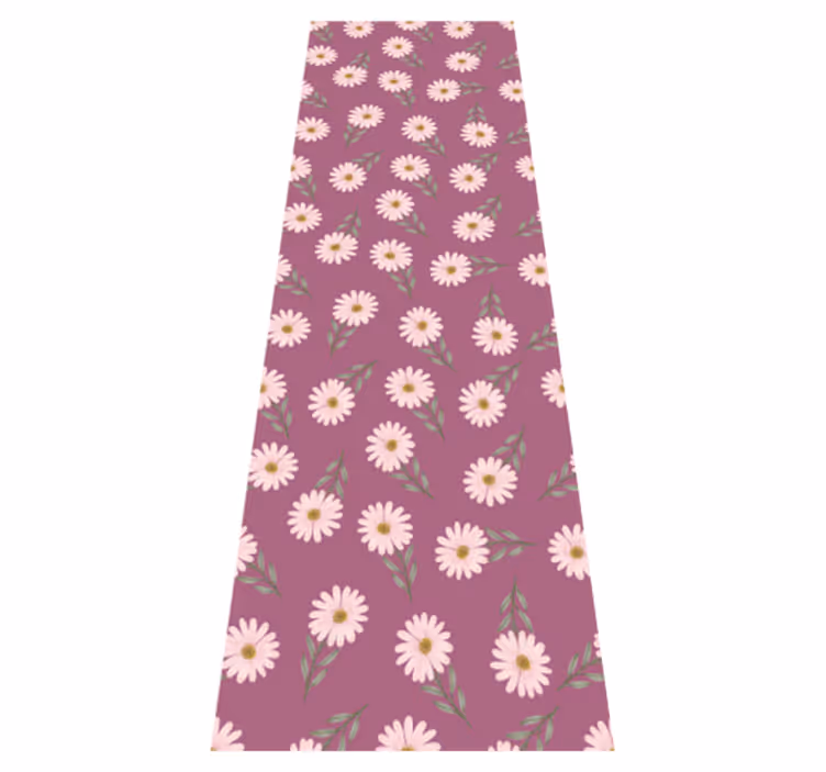 Alfombra vinílica cocina estampado de margaritas rosas - TenVinilo