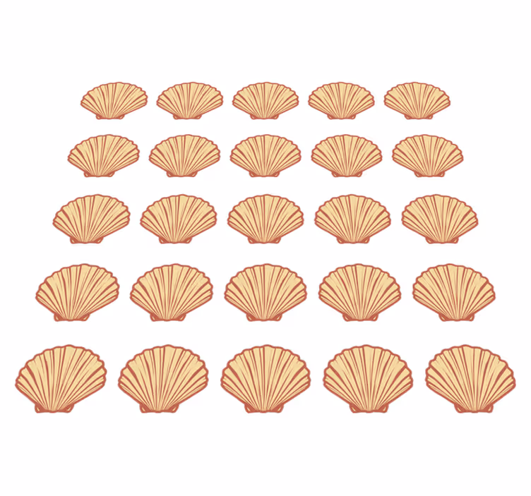 Alfombra vinílica flores patrón de conchas marinas - TenVinilo