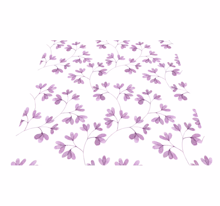 Alfombra vinílica dormitorio patrón floral púrpura - TenVinilo