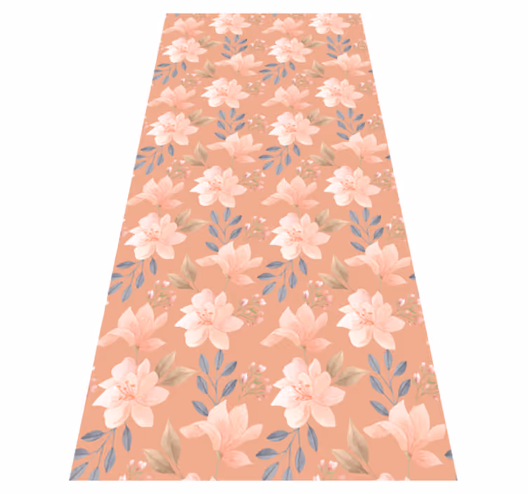Alfombra vinílica dormitorio patrón floral en flores - TenVinilo