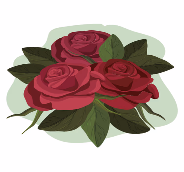 Alfombra vinílica dormitorio ramo de rosas - TenVinilo