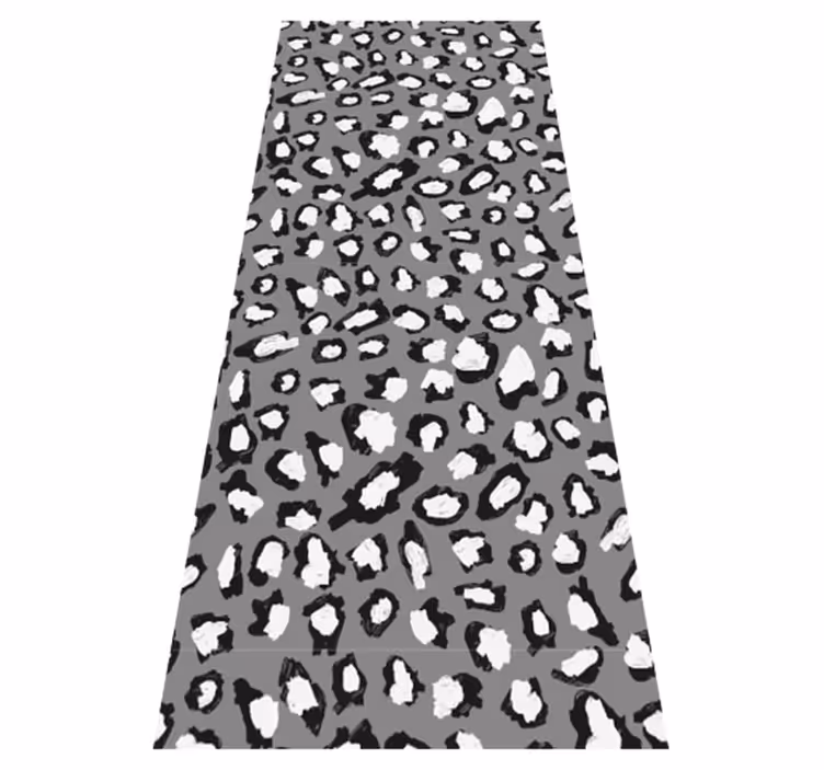 Alfombra vinílica animal print leopardo gris y blanco - TenVinilo
