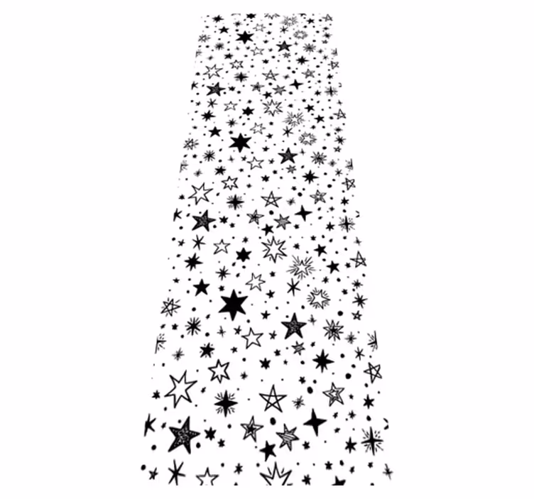 Alfombra vinílica estrellas patrón de estrellas negras - TenVinilo