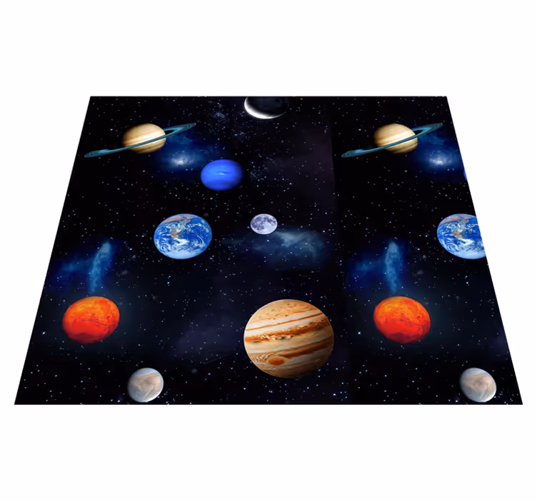 Alfombra vinílica estrellas del cosmos y planetas - TenVinilo