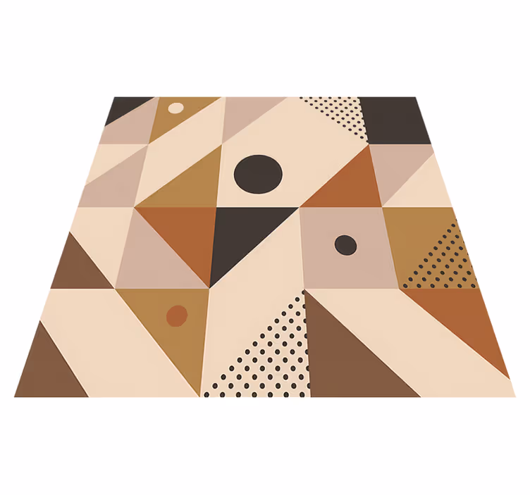 Alfombra vinílica geométrica en tonos marrón patchwork - TenVinilo
