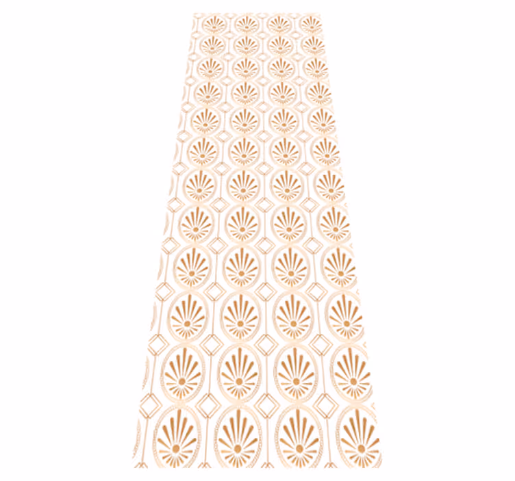 Alfombra vinílica geométrica arte moderno blanco y dorado - TenVinilo