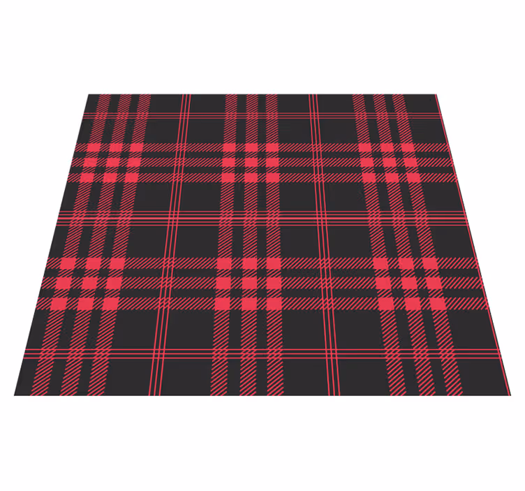 Alfombra vinílica dormitorio patrón tartan navideño - TenVinilo