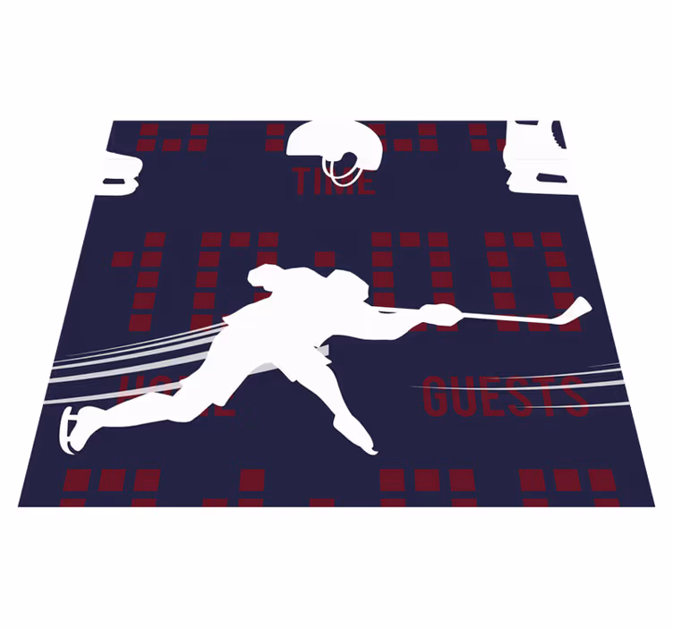 Alfombra vinílica dormitorio jugador de hockey - TenVinilo