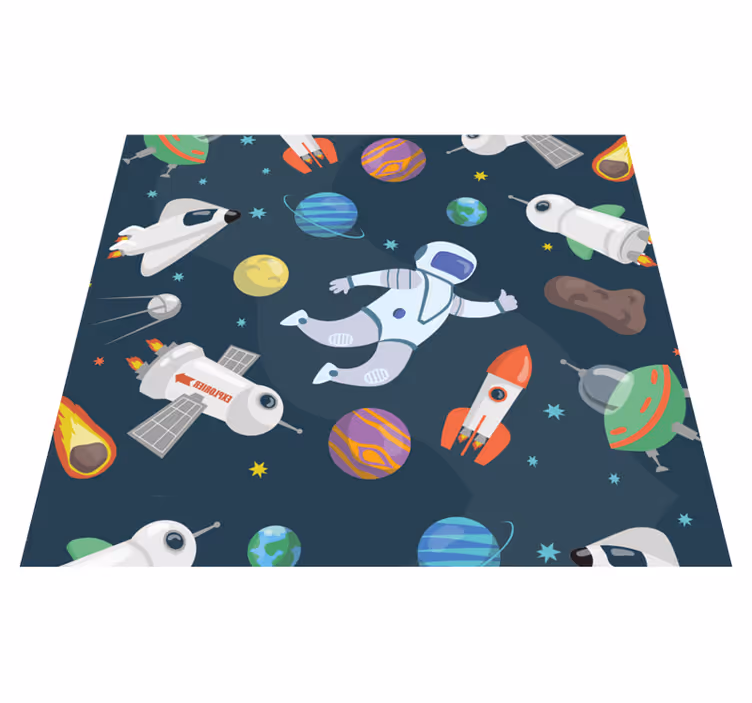 Alfombra vinílica dormitorio naves espaciales - TenVinilo