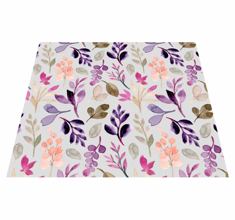 Alfombra vinílica dormitorio color floral suave - TenVinilo